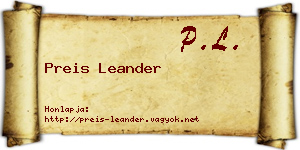 Preis Leander névjegykártya